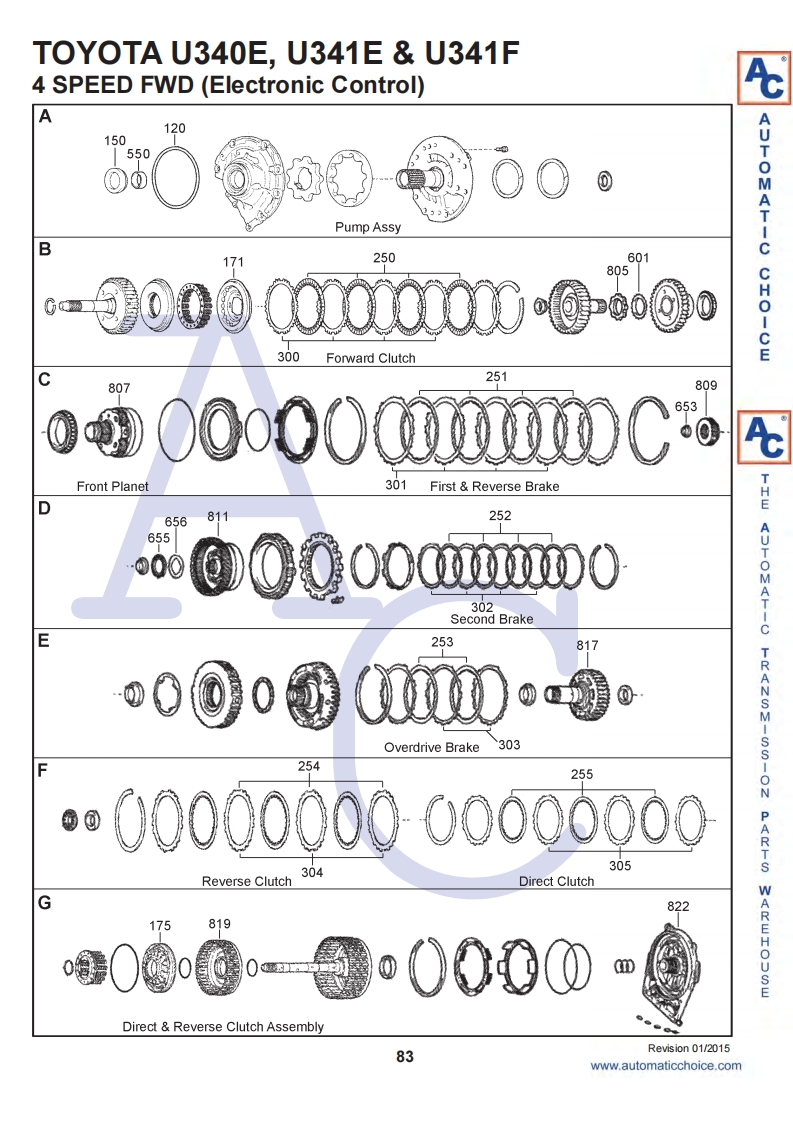 u340_u341变速箱零部件图册