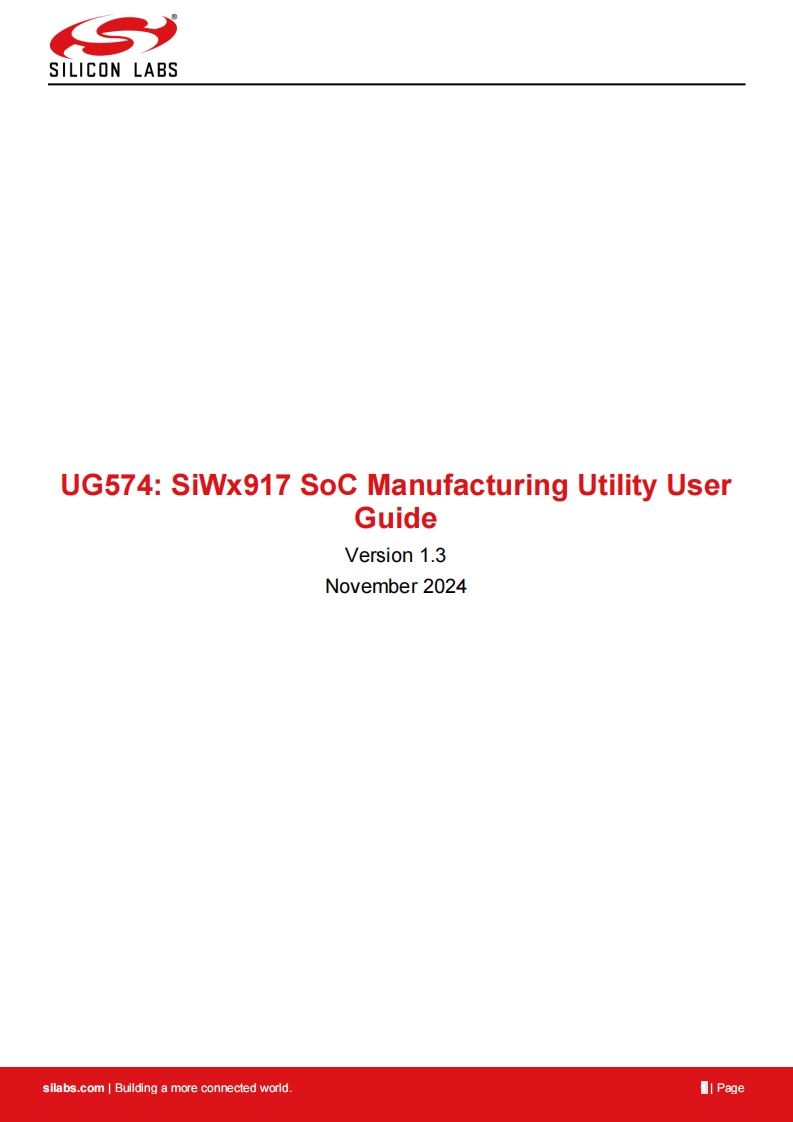 ug574-siwx917-soc-manufacturing-utility-用户操作编程说明书手册