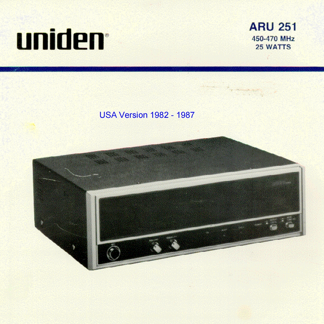 uniden-aru-251usa操作说明书手册