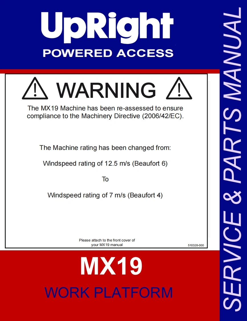 upright-mx19_sn_50870-53195维修与零部件说明书手册