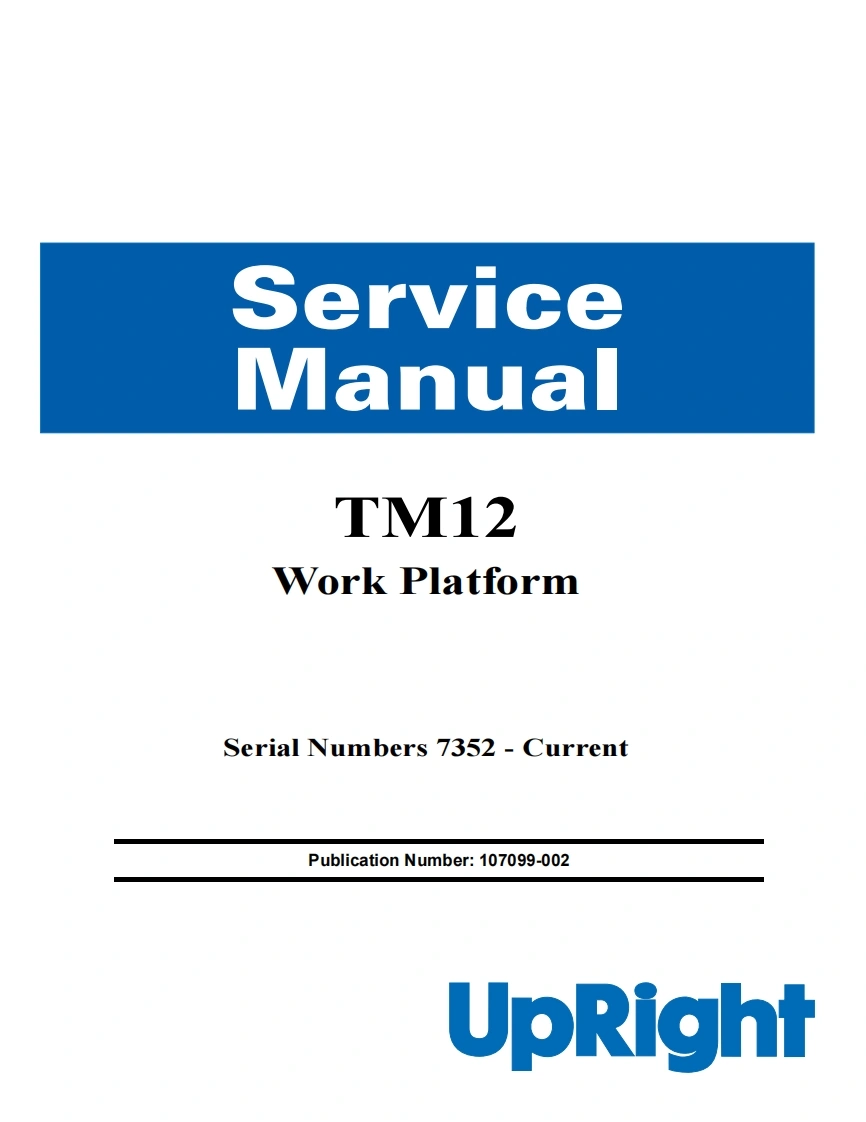 upright-tm12_sn_7352-50000维修与零部件说明书手册