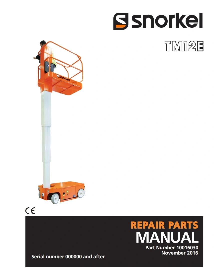 upright-tm12e维修与零部件说明书手册