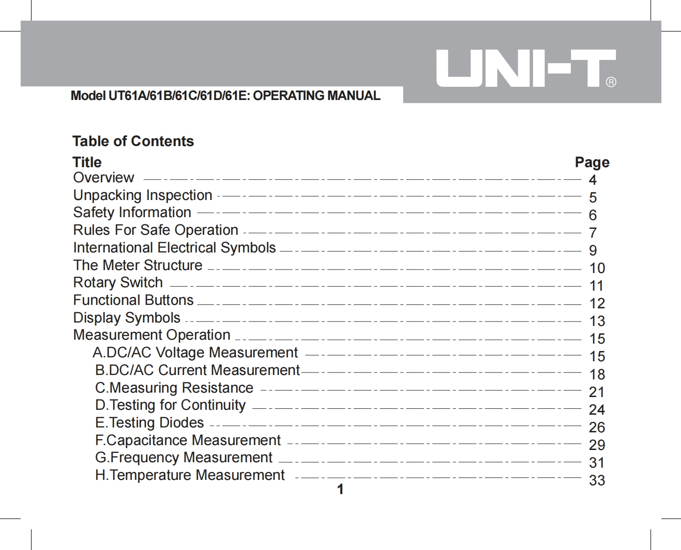 ut61abcde-操作说明书手册4