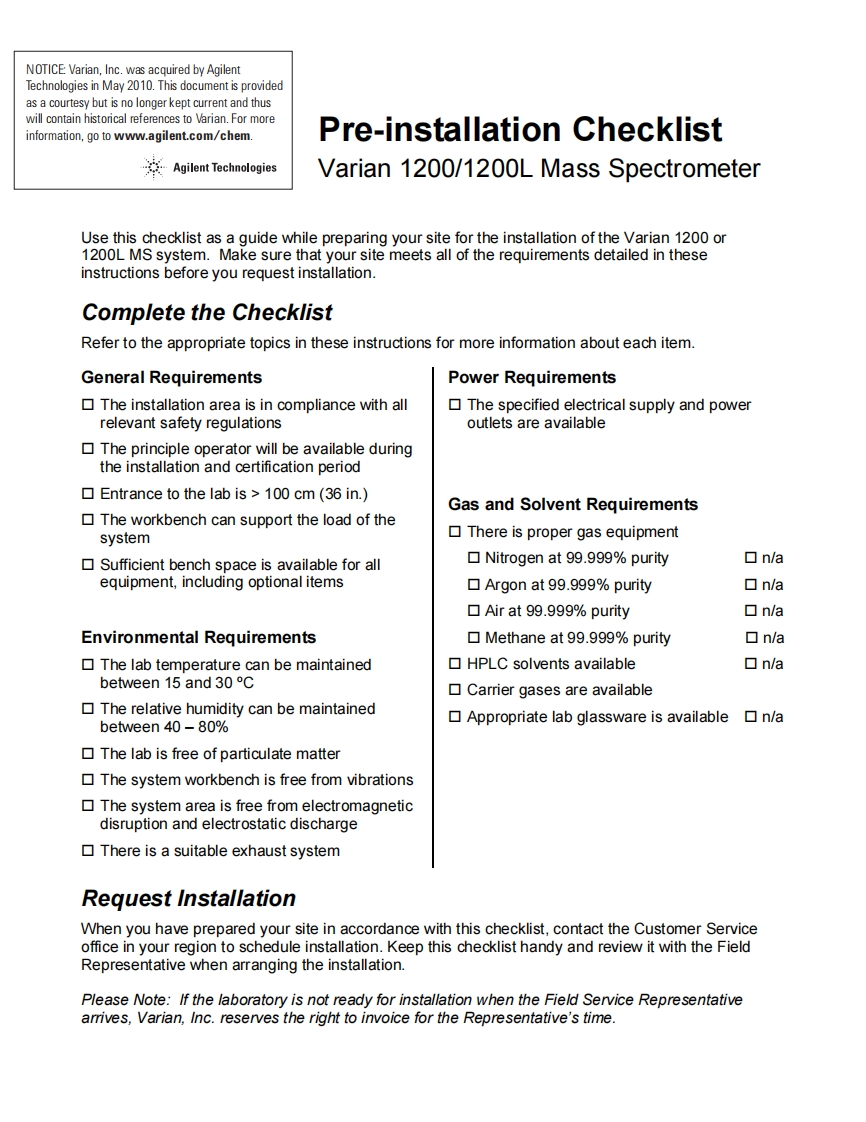 varian-1200-1200l-mass-spectrometer_pre-installation-操作说明书手册