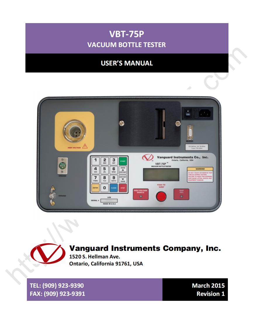 vbt-75p_操作说明书手册_rev_1.0
