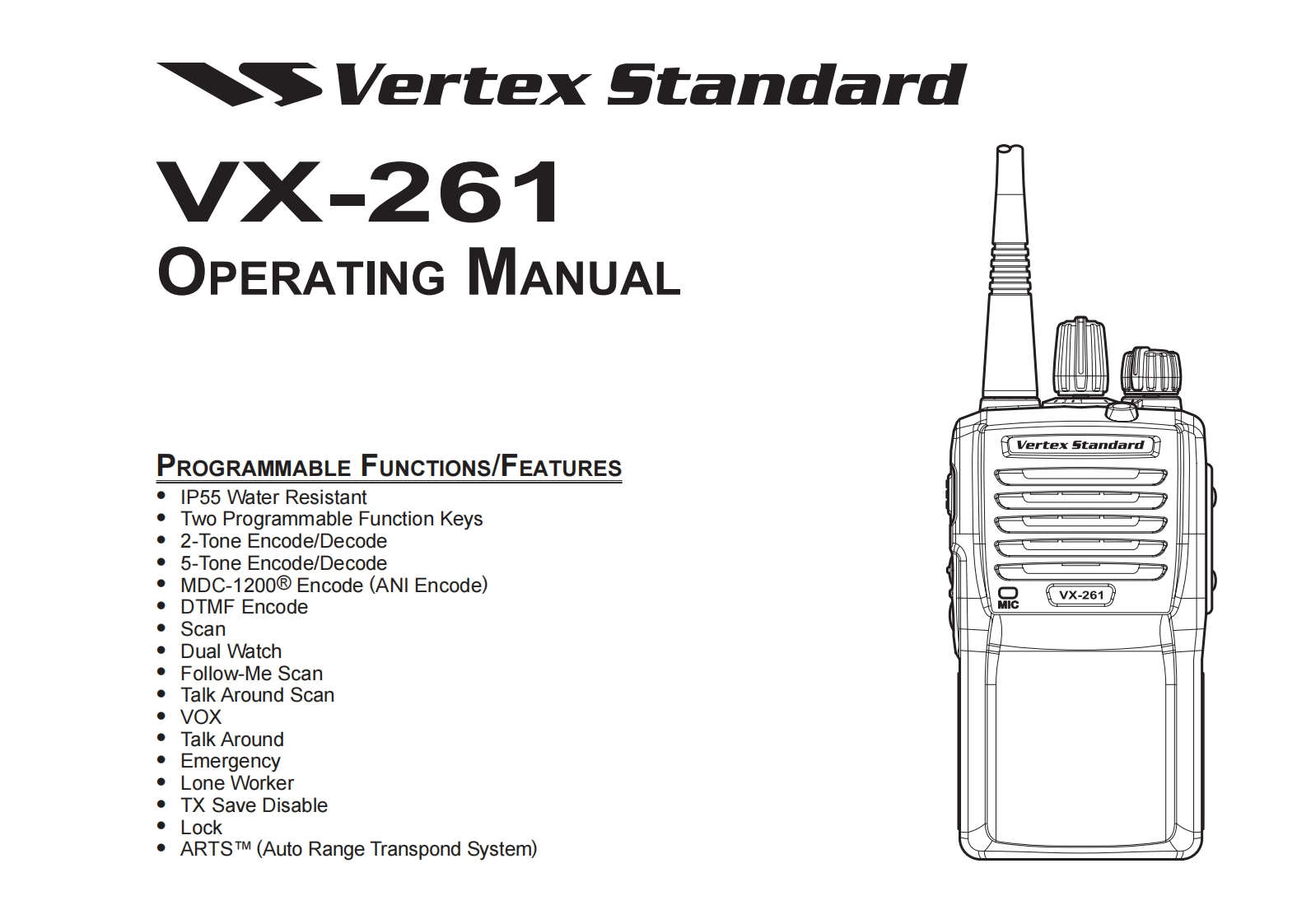 vertexstandardvx261_操作说明书手册1
