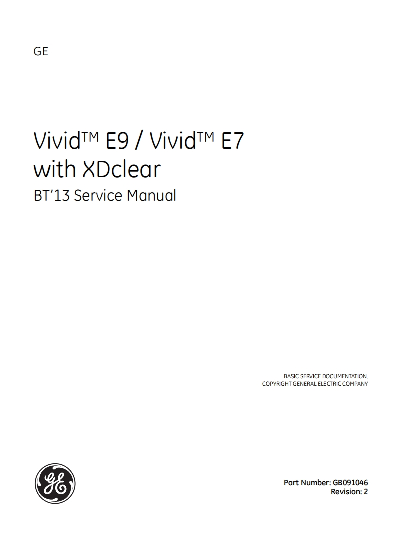 vivid_e9维修说明书手册