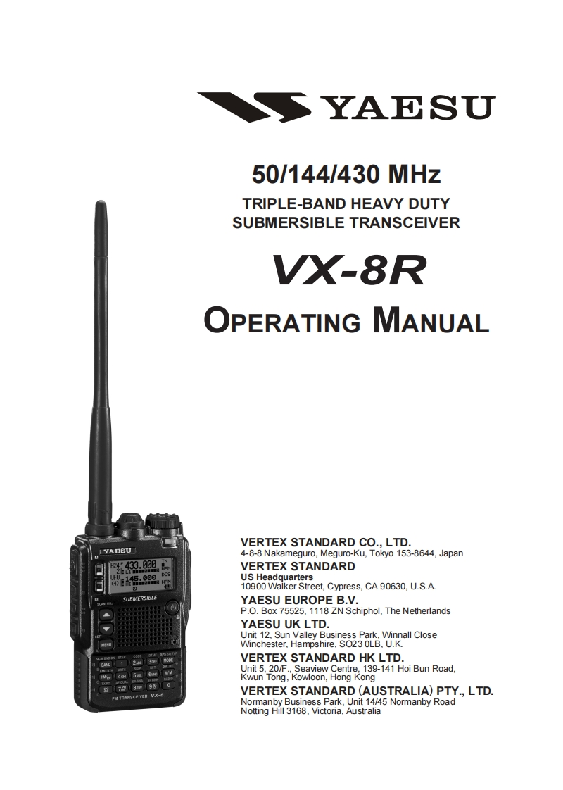 vx-8r_操作说明书手册