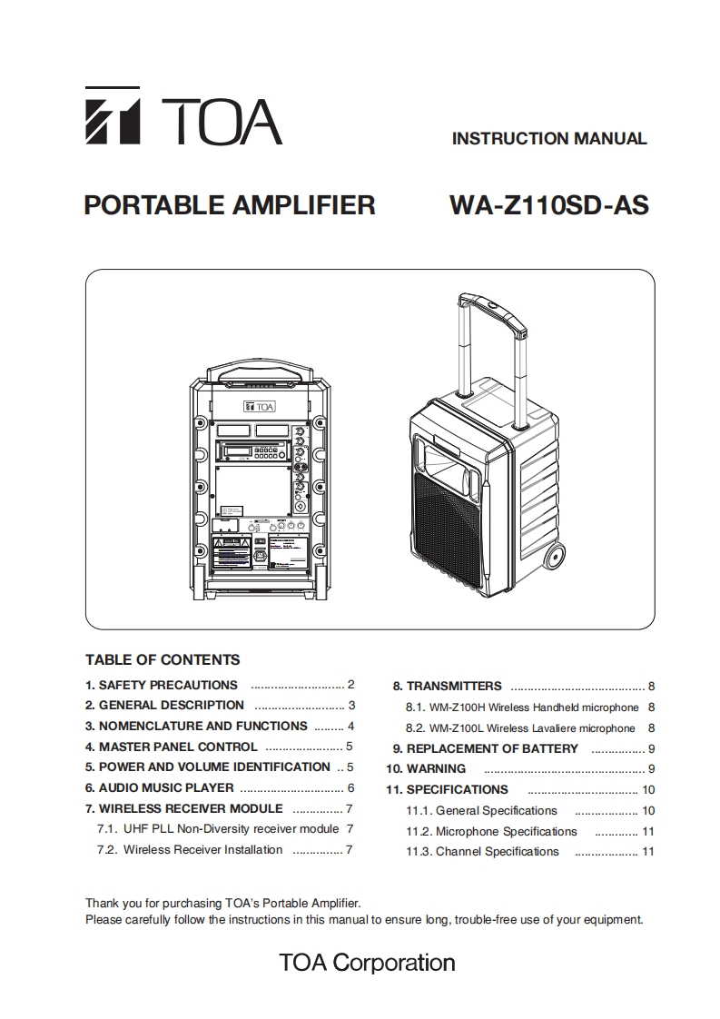 wa-z110sd_wa-z100h_wa-z100l-portable-amplifier-使用说明书手册