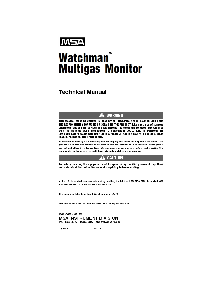 watchman-multigas-monitor_technical-调试手册说明书指南