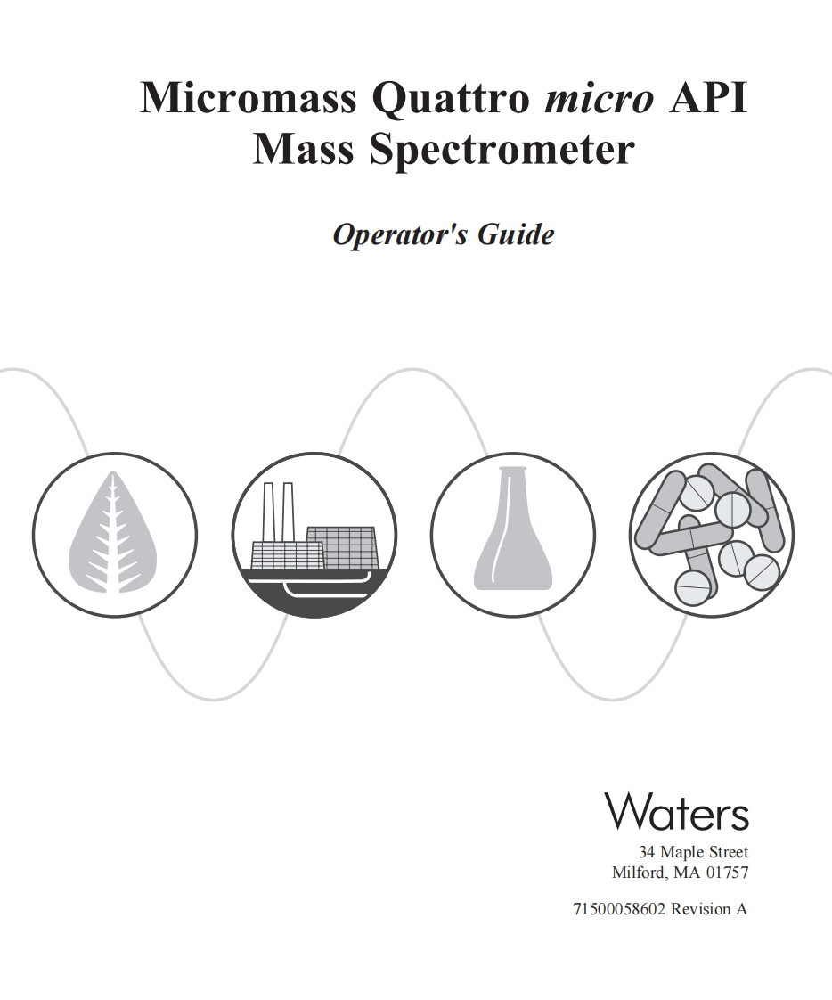 waters-micromass-quattro-micro-api-mass-spectrometer_操作说明书手册