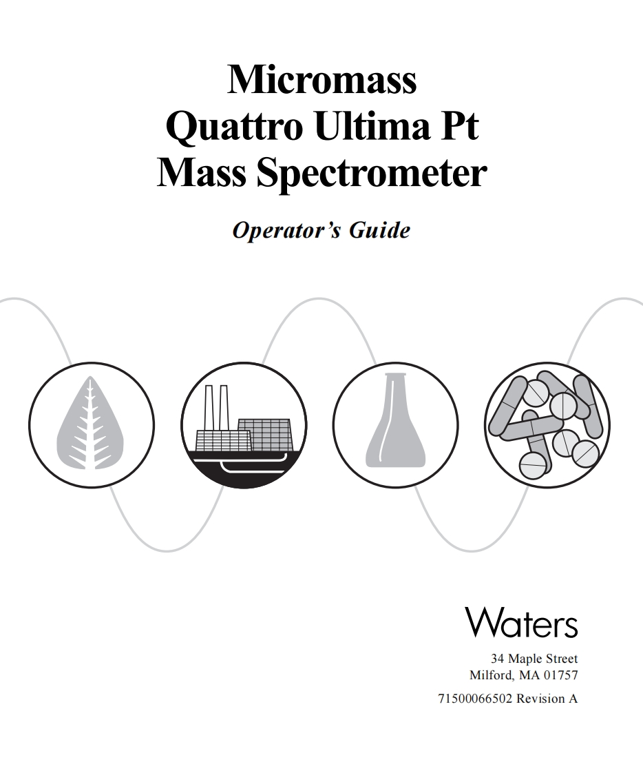 waters-micromass-quattro-ultima-pt-mass-spectrometer_操作说明书手册