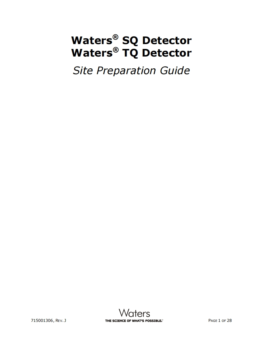 waters-sqtq-detectors_site-prep-操作说明书手册