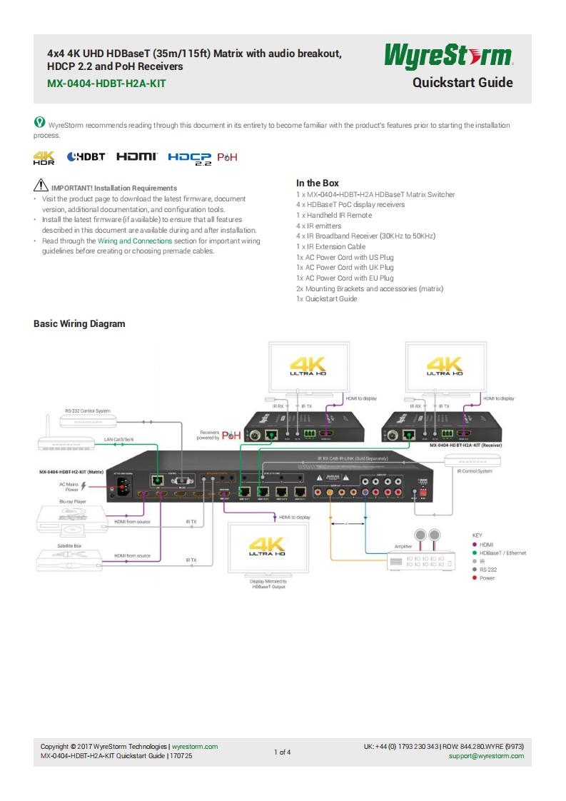 wyrestormMX0404HDBTH2AKIT操作说明书手册