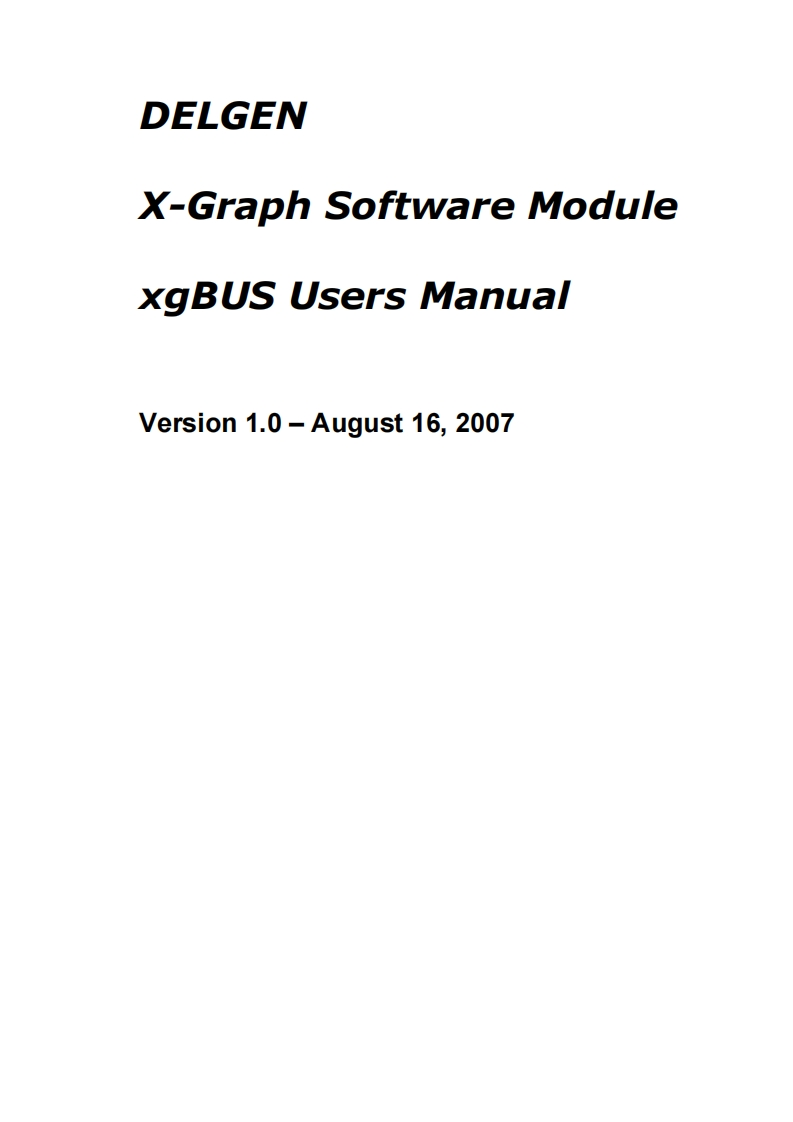 xgBUS_Users_Manual安装操作说明书手册_1.0