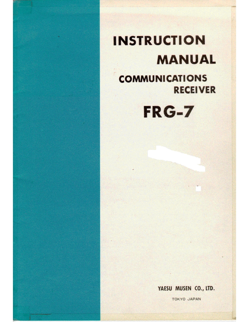 yaesu-frg7使用说明书手册