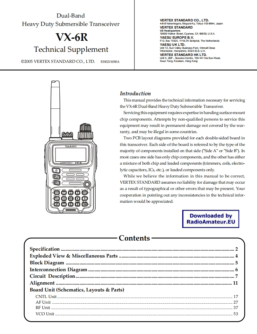 yaesu_-_vx-6r_维修说明书手册_操作说明书手册