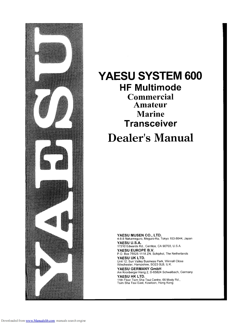yaesu_600_操作说明书手册