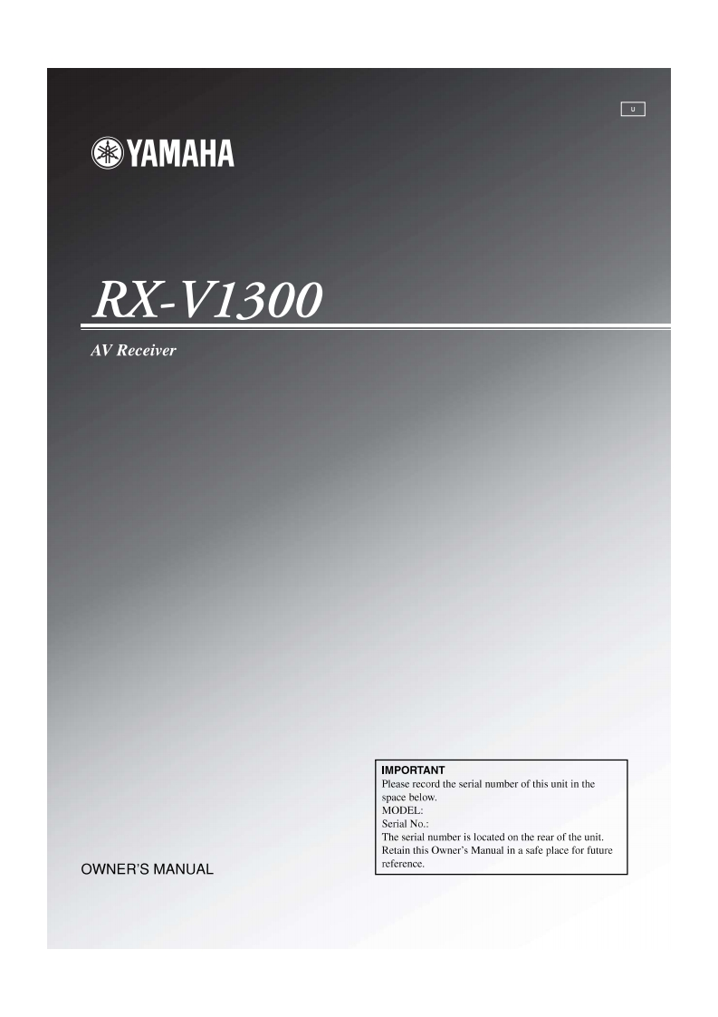 yamaha-rx1300rds-owner-manual操作说明书手册