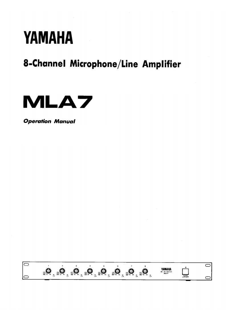 yamahaMLA7操作说明书手册