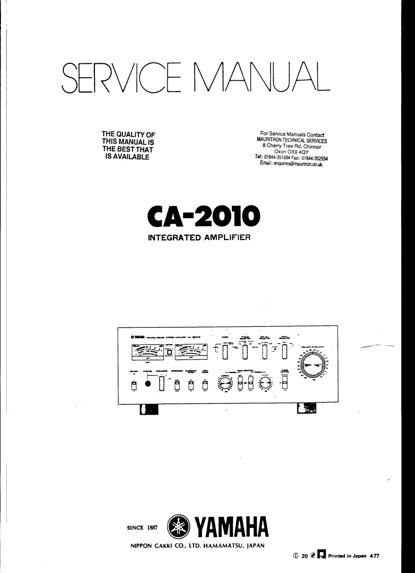 yamahaca-2010servicemanual维修电器原理图