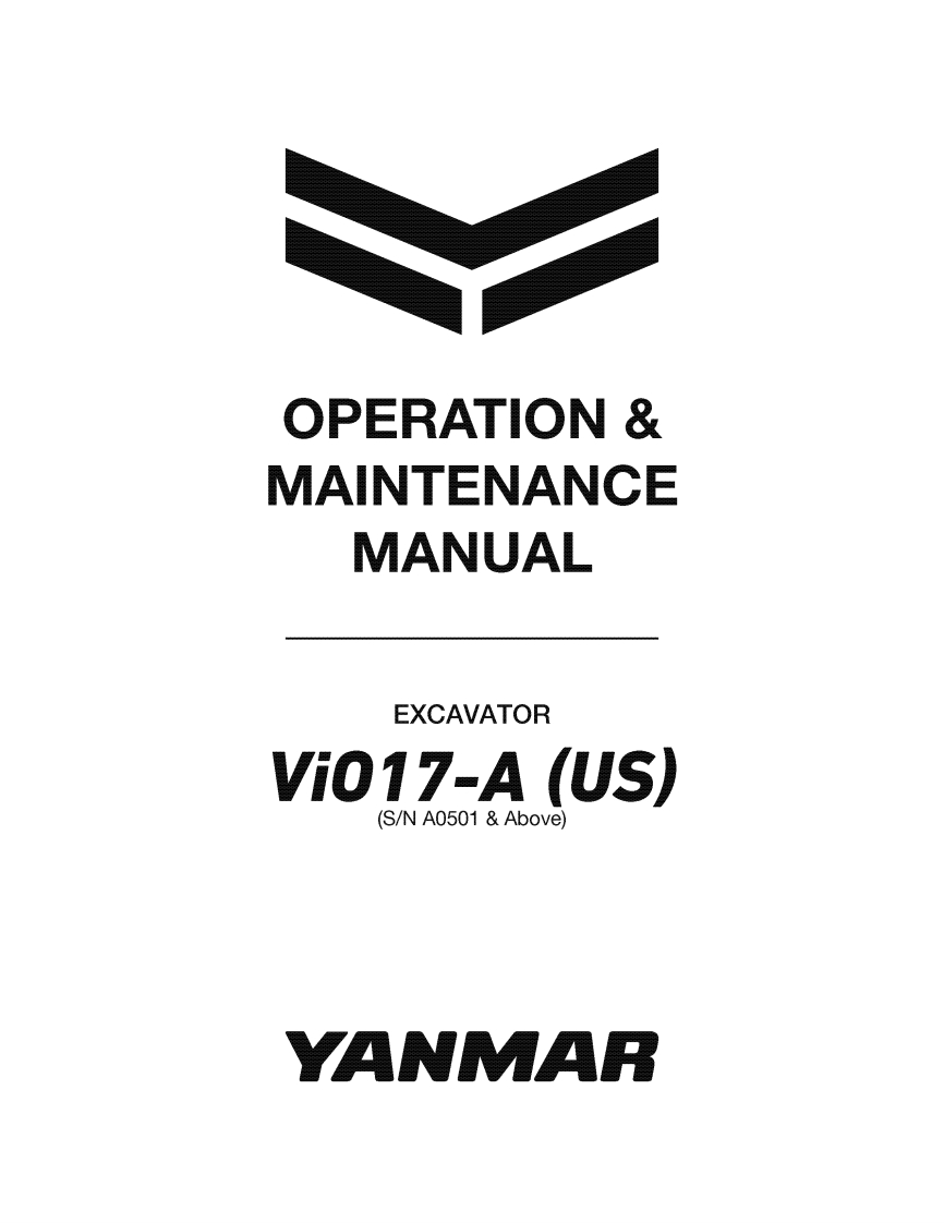 yanmar-vio17操作与维护手册
