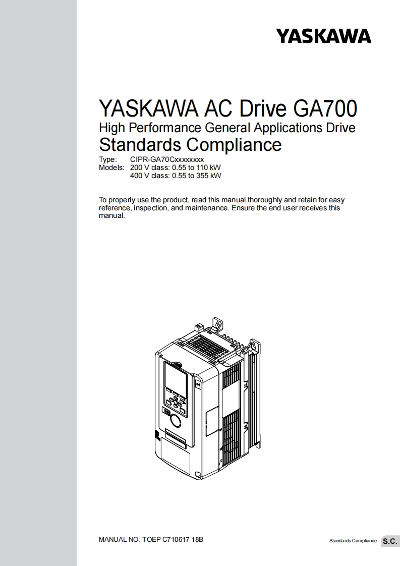 yaskawa_ga700_manual安装说明书手册