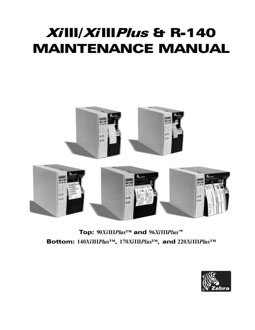zebra_xiiii_xiiii_plus_maintenance_manual-找手册网