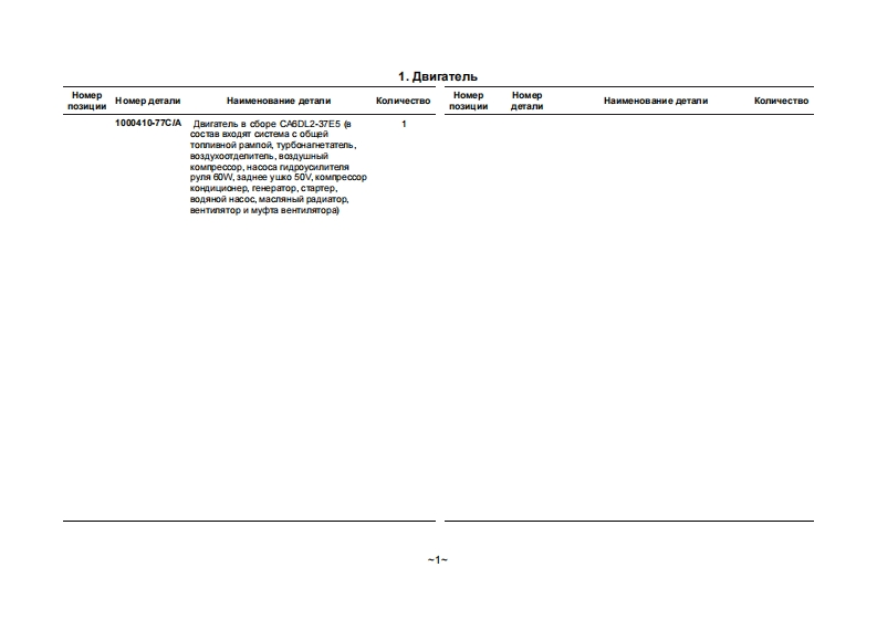 一汽FAW_CA6DL2-37E5维修用零部件手册备件目录图册