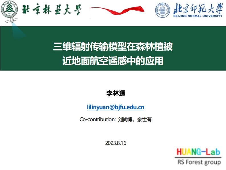三维辐射传输模型在森林植被近地面航空遥感中的应用
