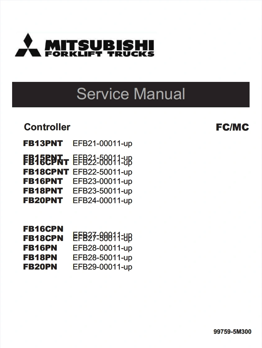 三菱Mitsubishi-FB-13-15-16-18-20-Forklift-Trucks-Service-Manual维修维护手册-PDF-(1)