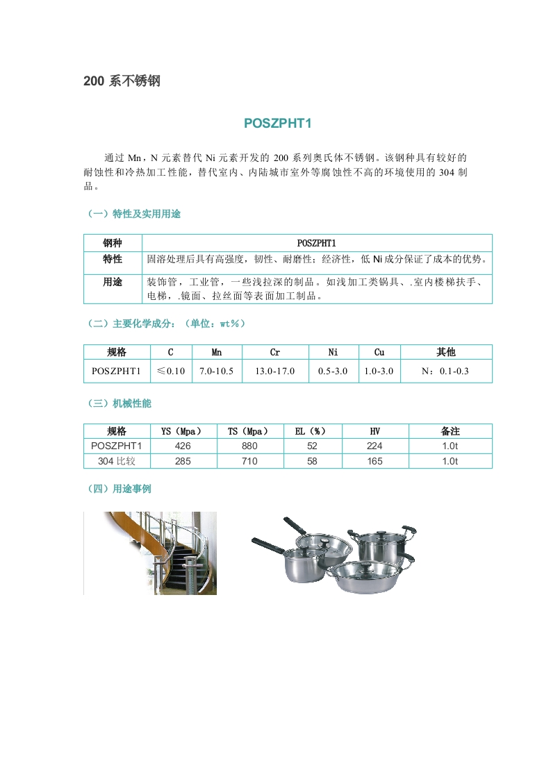 不锈钢材料用途事例