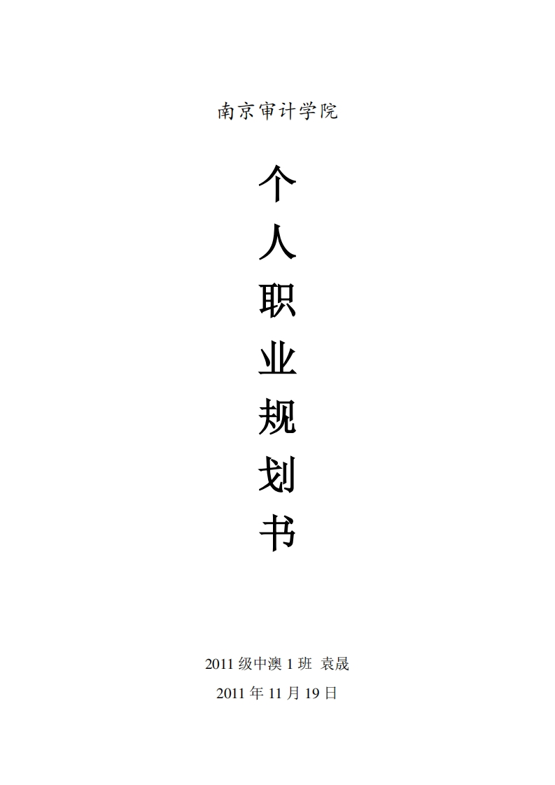 个人职业生涯规划书（会计与审计）