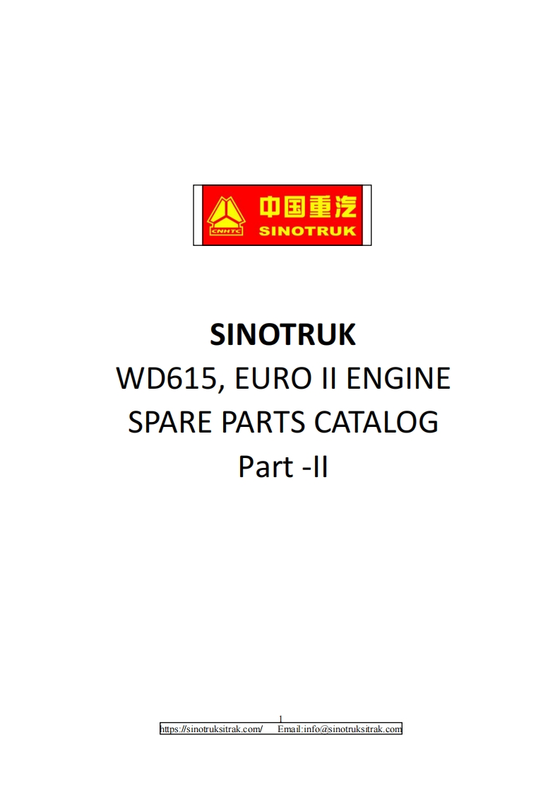 中国重汽Howo-WD615-Euro-II-Part-II备件目录说明书手册