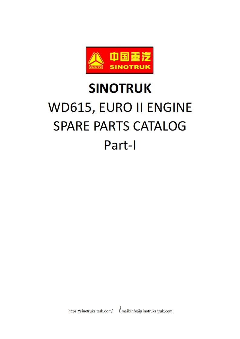 中国重汽Howo-WD615-Euro-II-Part-I备件目录说明书手册