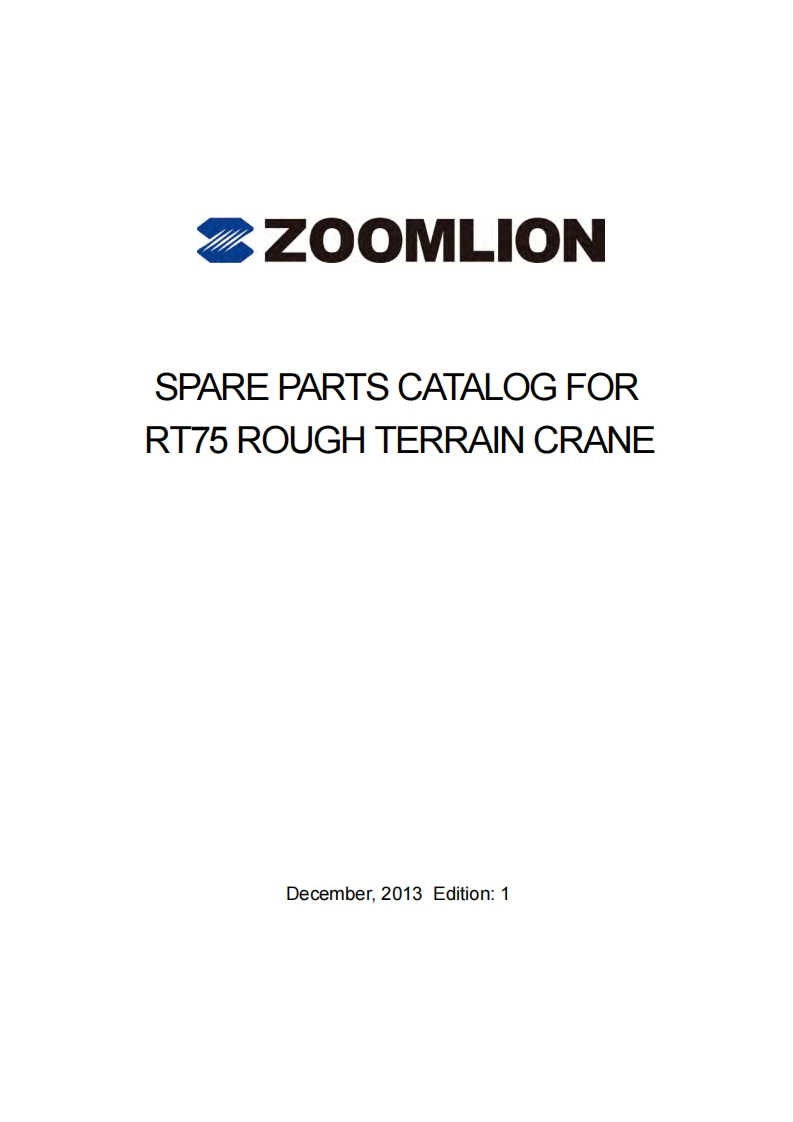 中联RT75_Parts_Manual_20140218起重机吊车零部件手册含电器原理图