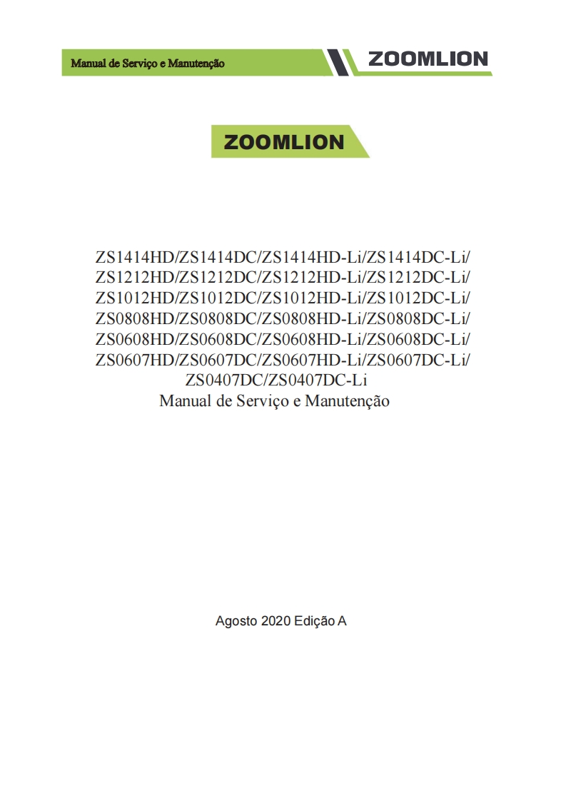 中联重工Scissor-Lift-Manual-Service-and-Maintenance-Manual_A-Portuguese维修维护手册含电器液压原理图