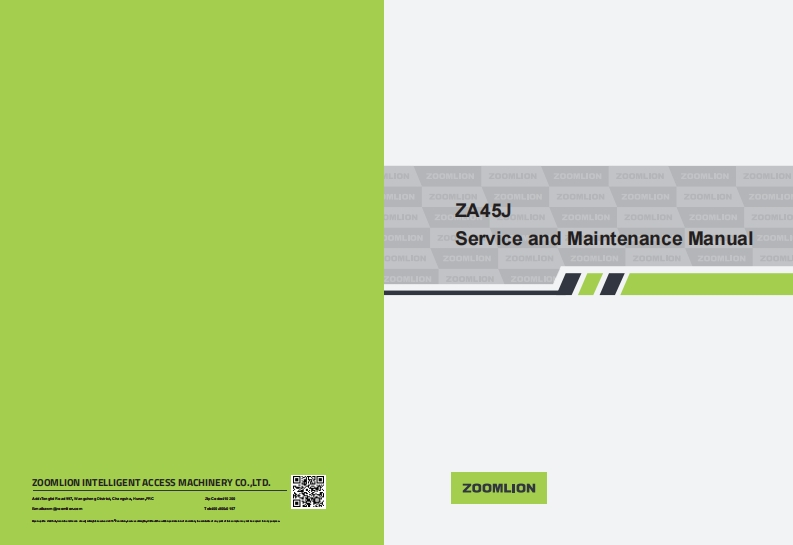 中联重工ZOOMLIOI-ZA45J-Service-and-Maintenance-Manua维修手册含电器液压图纸