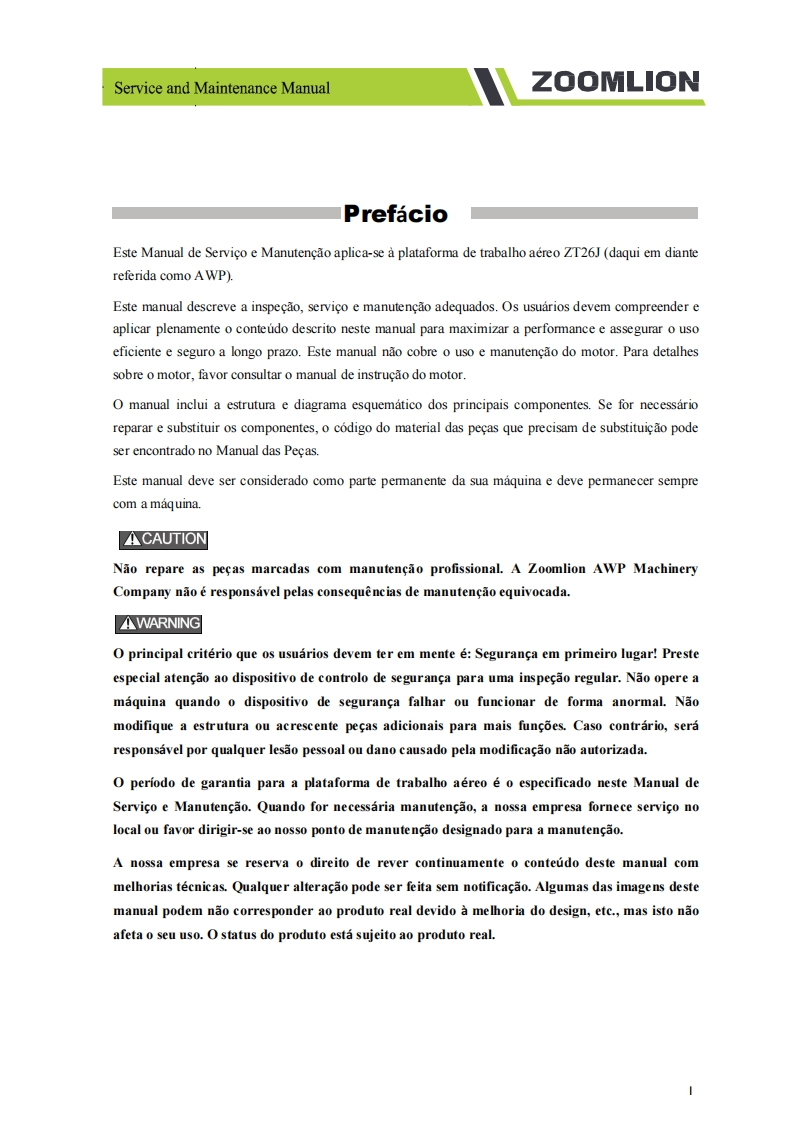 中联重工ZT26J-Service-and-Maintenance-Manual-Metric_ImperialTRAD维修手册含电器液压原理图
