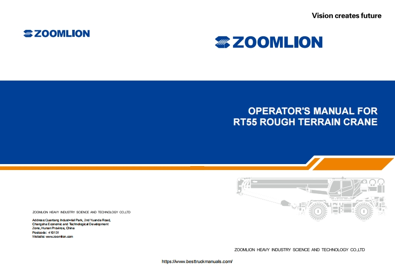 中联重工Zoomlion-RT55-Rough-Terrain-Truck-Crane-Operator-s-Manual驾驶说明书手册-PDF