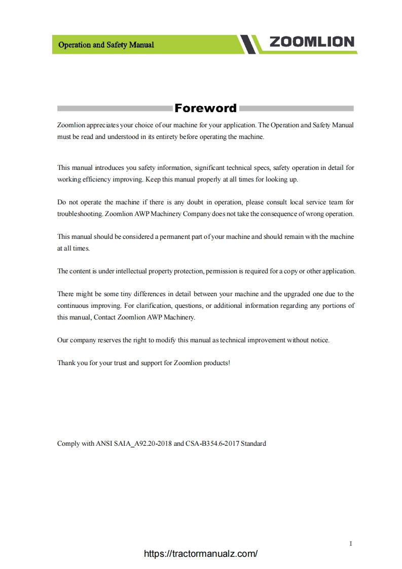 中联重科Zoomlion-ZT20J-ZT68J-Telehandler-Operatators-Manual操作与维修手册含电器液压原理图