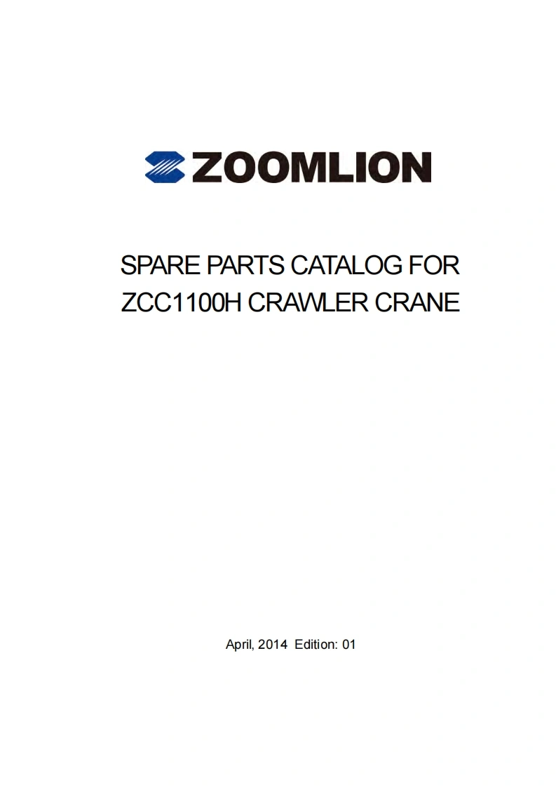 中联重科起重机吊车-ZCC1100H-Parts-Manual_零部件备件目录手册图册含电器液压原理图-找手册网