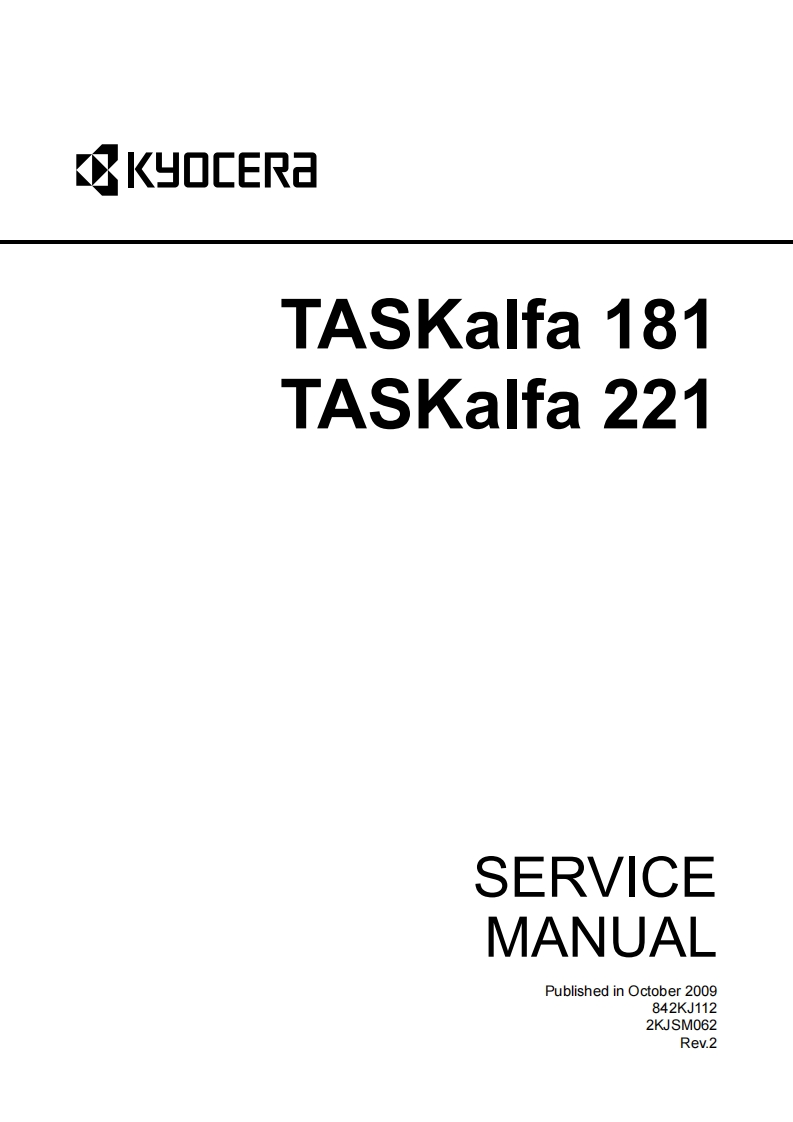 京瓷TASKalfa-181_Service-Manual维修维护手册
