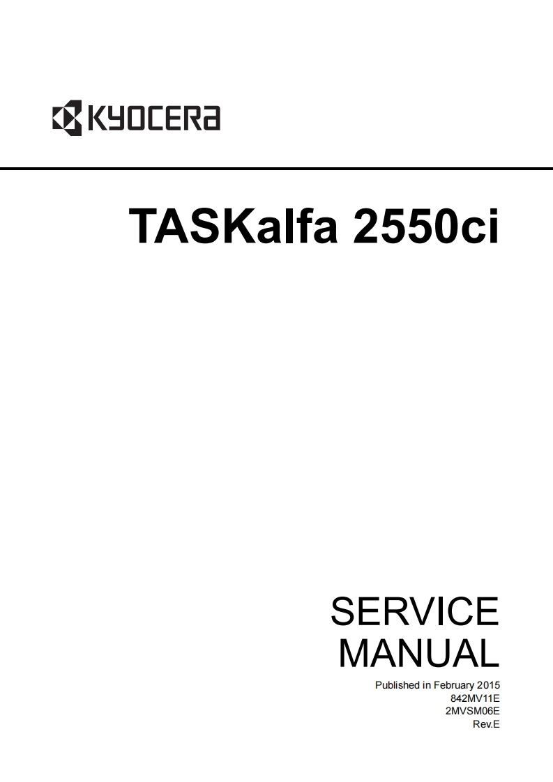 京瓷TASKalfa-2550ci_Service-Manual维修维护手册