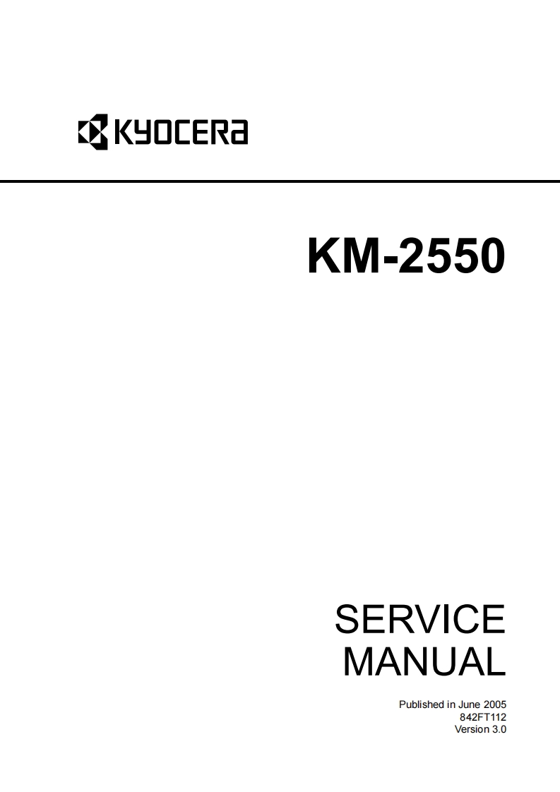 京瓷打印机KM-2550_ServiceManual维修维护手册含电器原理图-找手册网