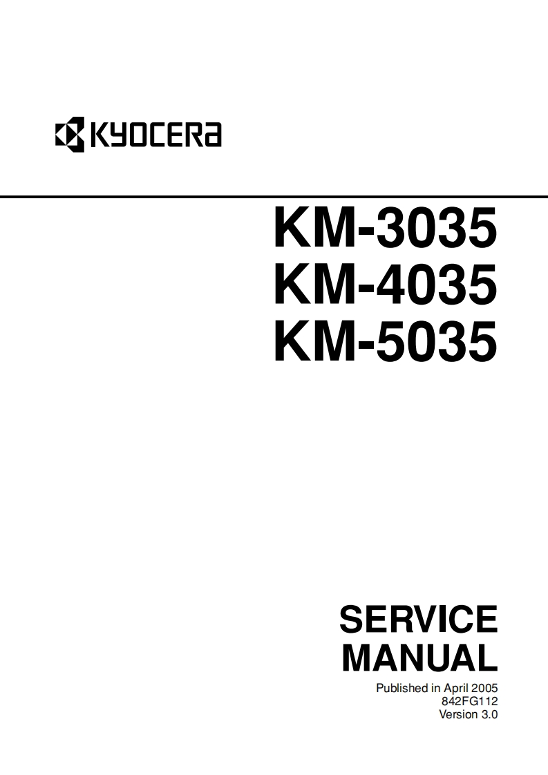 京瓷打印机KM-3035_KM-3035-4035-5035-ServiceManual维修维护手册含电器原理图-找手册网