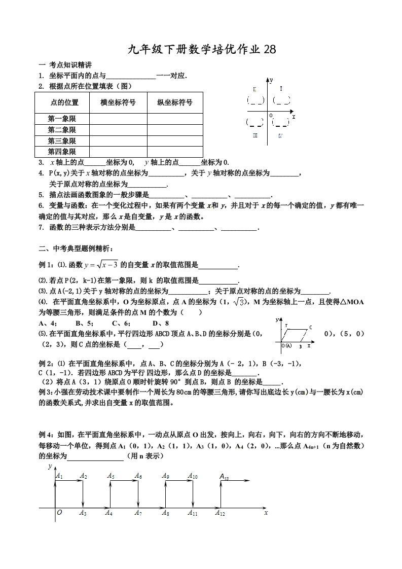 人教版初三数学下册培优作业28新质力文库 - 聚焦新质生产力发展的数字化知识库_行业洞察 / 理论成果 / 实践指南免费下载新质力文库