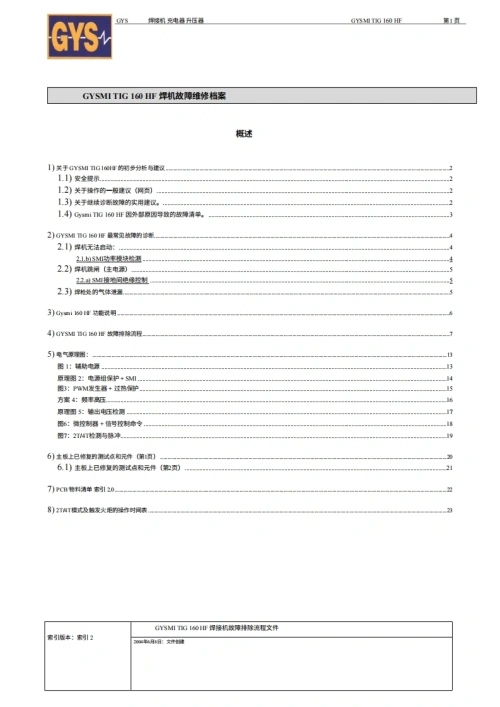 伊萨ESAB-65_GYSMI_TIG-160HF电焊机维修手册含电器原理图中文版-找手册网
