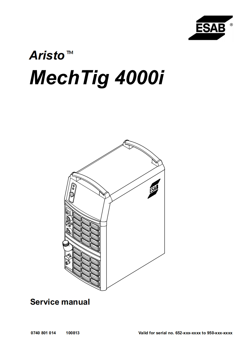 伊萨ESAB-66_Mech_Tig-4000i维修手册