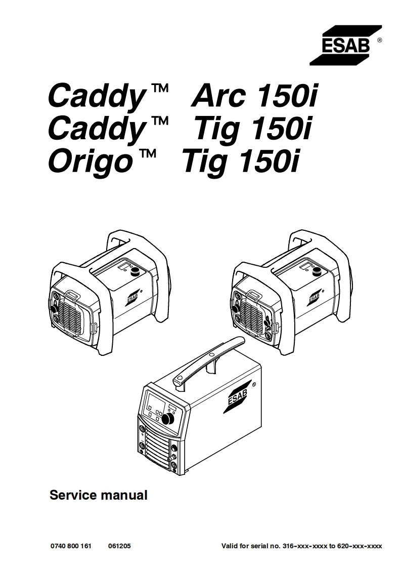 伊萨ESAB-67_Origo_Tig150维修手册-找手册网
